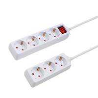 Multiprise française 4 voies avec interrupteur marche/arrêt 16A 250V, rallonge UE, câble en caoutchouc de 6M, IP44, SJTW en option, pour appareils électroménagers et ordinateurs