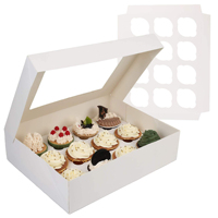 Boîte à gâteau en papier recyclable imprimée sur mesure avec poignée, portable et facile à assembler, pour boulangerie, fête d'anniversaire, emballage de desserts