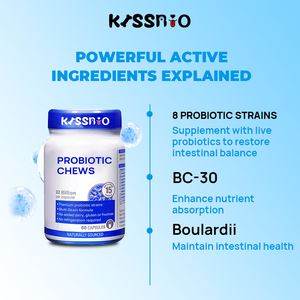 Kissbio ผลิตภัณฑ์เสริมอาหารสำหรับสัตว์เลี้ยงแบบโปรไบโอติกจากธรรมชาติผลิตจากยาแคปซูลเคี้ยวนุ่มสำหรับดูแลสุขภาพสุนัขและแมว - Product Image 3