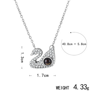 [Cuivre] collier de Projection de cygne <span class=keywords><strong>personnalisé</strong></span> pendentif en cristal de luxe <span class=keywords><strong>personnalisé</strong></span> Photo bijoux cadeau saint valentin noël fête <span class=keywords><strong>des</strong></span> mères - Product Image 6