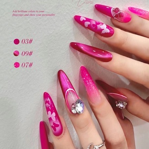 Lámpara UV para Uñas de 9 Colores Rojo Rosa, Pegamento para Uñas Ecológico 2024, Volumen de 15 ml para Uso Artístico - Product Image 6