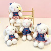 Pendentif en peluche lapin vintage en jean cerise à oreilles tombantes, parfumé, cadeau pour breloque de sac, pour adolescentes