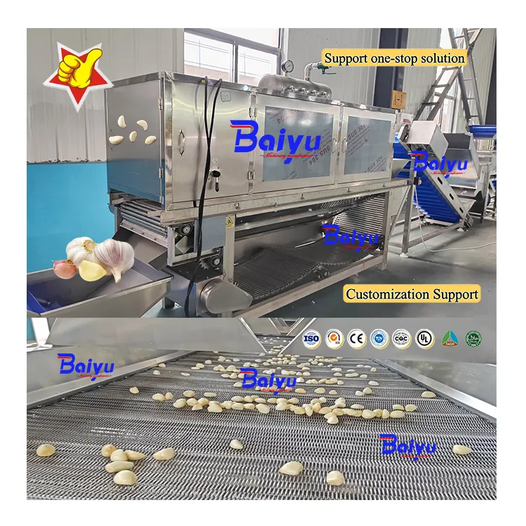 Baiyu 전자동 마늘 생산 라인, 효율적인 처리를 위한 속보 필링 분류기 청소 포함