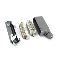 Conector Rectangular Industrial de Alta Resistencia BYLJQ HE-018-M/F HE-024-M/F, 18 Pines 24 Pines Macho/Hembra, IP65, Aleación de Aluminio Fundido a Presión