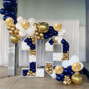 Kit d'arche de ballons de confettis <span class=keywords><strong>bleu</strong></span> marine, or et blanc de 131 pièces pour les décorations de fête d'anniversaire, de baby shower, de mariage, de remise de diplôme - Product Image 3
