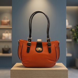 Bolso de Mano Clásico Rojo para Mujer, de Cuero Genuino, con Cierre de Cremallera, Resistente al Agua, Capacidad de 1L, Dos Asas, Portátil, Moderno, para Exteriores - Product Image 5