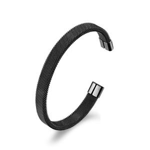 SEPT Trendy Gold Plated Stainless Steel Bangle <strong>Bracelet</strong> for Women Adjustable <strong>Mesh</strong> Open Cuff Bangles Jewelry - Product Image 1