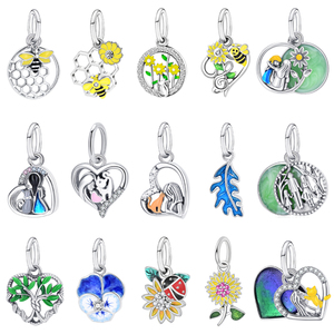 Joyería de moda al por mayor I Love Cat Diy pulsera colgante 925 plata esterlina girasol COLLAR COLGANTE - Product Image 1