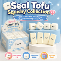 Jouet Squishy Tofu en TPR souple à rebond lent, en forme de cube de lait ou d'animal, anti-stress, pour enfants et adultes, cadeaux d'anniversaire