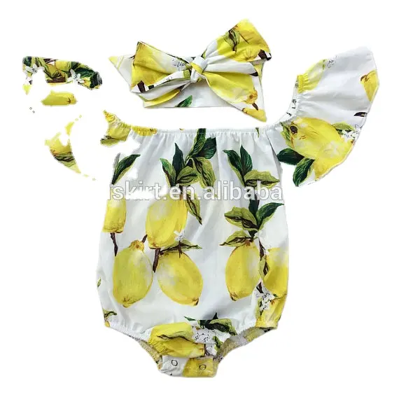 Wholesale swatches free clothes bodysuit toddlers bow headband girl baby clothes 100 cotton custom printed baby rompers