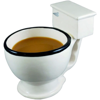 Mug en céramique amusant en forme de toilette 301-400ml, tasse à café fantaisie avec poignée, boîte en carton optionnelle en forme de caca