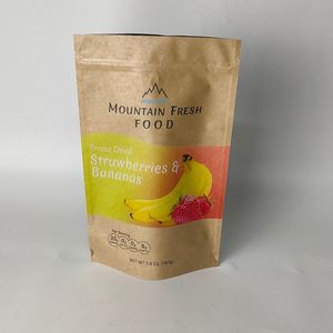 Custom Printed Eco-Friendly 100% Compostable Ziplock Kraft Paper Dried Food Nuts <b>Packaging</b> <b>Biodegradable</b> Stand up Pouch - Product Image 5