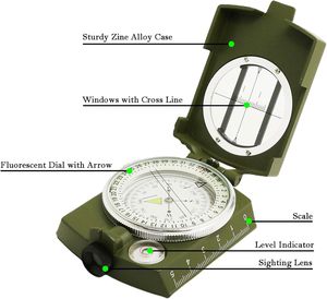 <span class=keywords><strong>Boussole</strong></span> multifonctionnelle en alliage d'aluminium pour l'extérieur avec mesureur de distance et pochette de transport, cordon pour la randonnée et l'alpinisme - Product Image 2