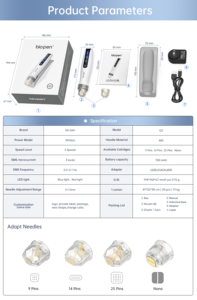 Pen Bio Mikro Arus Q2 LED Derma Pen Perawatan Kulit Wajah Alat Kecantikan untuk Penggunaan di Rumah dan Salon - Product Image 5