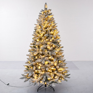 <span class=keywords><strong>Sapin</strong></span> <span class=keywords><strong>de</strong></span> Noël <span class=keywords><strong>artificiel</strong></span> <span class=keywords><strong>de</strong></span> haute qualité en PVC et PE, feuilles vertes, 240-300 <span class=keywords><strong>cm</strong></span>, avec neige floquée, base autoportante et éclairage LED - Product Image 5