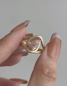 Bijoux fins personnalisés, bague en or véritable 9k 10k 14k 18k PT rose jaune blanc, diamant de laboratoire/pierre précieuse, fabrication en usine - Product Image 1