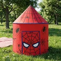 Carpa Infantil de Alta Calidad con Diseño de Castillo de Princesa y Araña, de Algodón Perlado, para Niños de 4 a 6 Años, Interacción Padres-Hijos, Interior/Exterior, Verano
