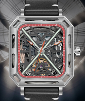 Montres automatiques en acier pour hommes, design d'usine et personnalisation par lots, avec mouvement squelette complet, lumineuses, pour marque privée