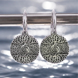 yunnique Stainless Steel <b>Tree</b> Of Life Earrings Geometric Design For Women Gift Jewelry - Product Image 2