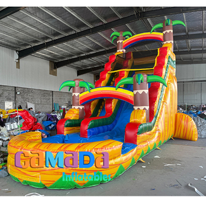 Thương mại cấp ngoài trời trượt nước hồ bơi đá cẩm thạch vàng Inflatable trượt nước tùy chỉnh kích thước 16ft 18ft tùy chỉnh trượt nước - Product Image 1