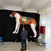 Marionnette de renard gonflable réaliste, marionnette de chien gonflable publicitaire pour les activités en supermarché