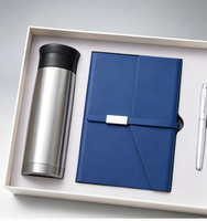 Vente en gros d'ensembles cadeaux de bouteilles de cahiers en cuir d'entreprise personnalisables de luxe A5 agenda carnet de notes réunion bloc-notes boîte-cadeau avec stylo