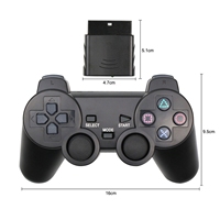 Manette de jeu sans fil 2,4 G PS2 avec boutons transparents en forme de flocon de neige, double vibration, manette de jeu P2, vente en gros d'usine