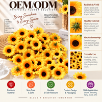 Mini-têtes de tournesols artificiels jaunes en soie, têtes de marguerites pour bouquets de mariage DIY, couronnes, boîtes cadeaux, décoration florale pour la maison et les fêtes