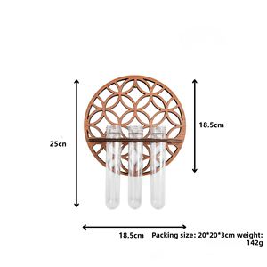 Factory Hanging Plant Room Custom Laser Cut Wood <b>Wall</b> Art Leaf Hanging Propagation Test Tube Station for Wooden <b>Wall</b> Decoration - Product Image 3