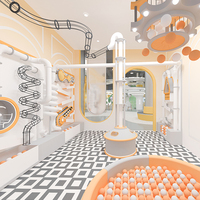 Equipo de juego suave para patio interior interactivo de alta calidad para entretenimiento infantil con un restaurante simulado