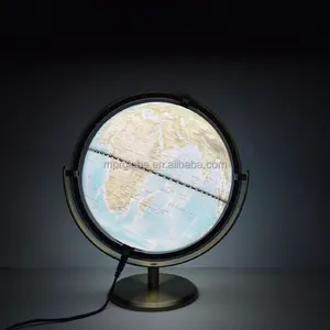 World Globe Earth Map In English 32cm Retro Style Led Light Globe Geography Educational Decoration Office Gift