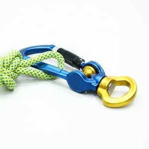 Aluminum tactical type with small pulleys locking colorful swivel carabiner