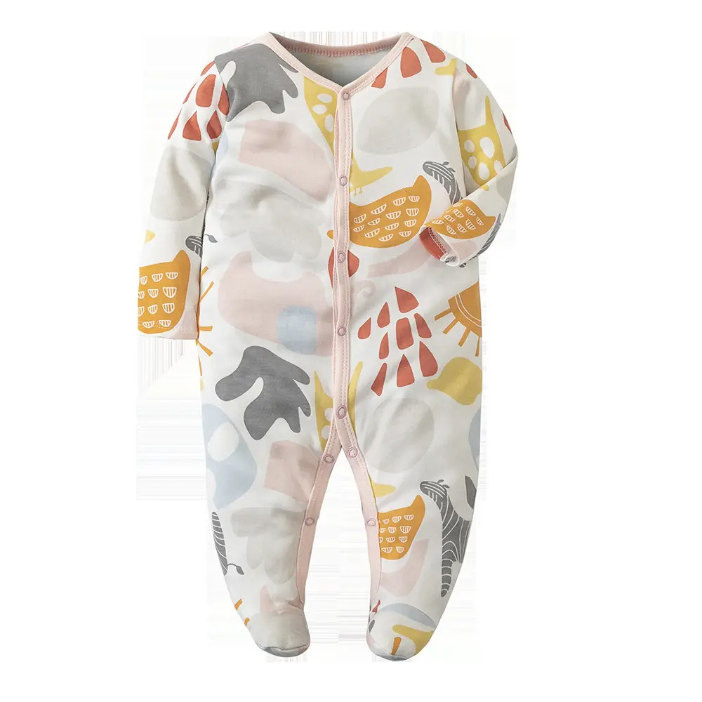 Pasgeboren Baby Baby Jongen Meisje Kleding Print Kleur Lange Mouw Romper Jumpsuit Eendelig Bodysuit Herfst Outfit Baby Rompertjes