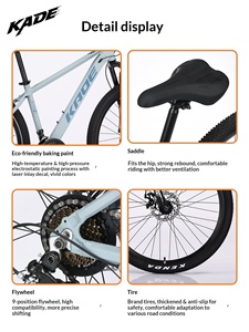 Bicicleta de <span class=keywords><strong>Montaña</strong></span> Ultraligera de Aluminio KADE, 27 Velocidades, Frenos de Disco Hidráulicos, para Estudiantes, Desplazamientos en el Campus y Ciclismo Todoterreno - Product Image 5