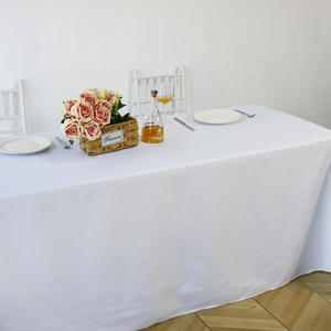 Trắng cao cấp Polyester 72 bằng 120 hình chữ nhật Khăn trải bàn polyester trắng 90x156inch 200 GSM Khăn trải bàn - Product Image 3