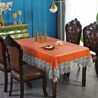 Nappe tissée imperméable personnalisée pour mariage et banquet-Design de motif carré moderne pour la maison, l'hôtel et le restaurant
