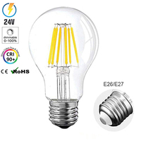 Ampoule LED à filament en verre E27 A60 dimmable PWM 24V Benory 6W CRI90+ 2700K 3000K Loxone Tree KNX DALI DMX Tuya Smart