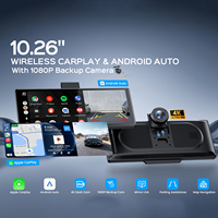 DriveSyncKits Écran de navigation automobile 60 FPS avec caméra embarquée 4K, caméra de recul 1080P, écran portable 10,26 pouces pour automobile
