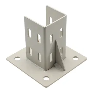 6060 Series White Double-Slotted Carbon Steel Floor Mount Base Plates Fixed Base For 6060 T Slot Aluminium Profile Extrusion