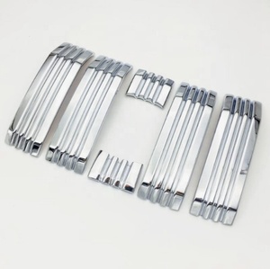 Garniture de couvercle d'insertion de calandre centrale avant chromée ABS pour <span class=keywords><strong>Toyota</strong></span> Land Cruiser Prado FJ150 2018 couvercle de calandre avant - Product Image 2