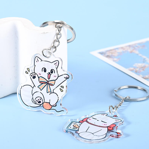 Custom Logo <b>Anime</b> Cartoon Acrylic Plastic Transparent <b>Keychain</b> with Epoxy Glitter Lightweight Waterproof Design - Product Image 3
