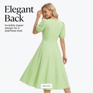 Abito lungo da donna in cotone 100% senza maniche, <span class=keywords><strong>con</strong></span> arricciature, linea ad A, casual, in tessuto stampato digitalmente, stile vintage country francese - Product Image 2