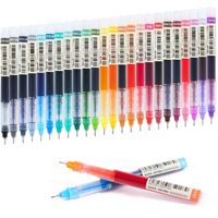 Stylo gel liquide à paillettes LM 12 couleurs 0,5 mm en plastique pour étudiants, prise de notes, séchage rapide, impression numérique noire