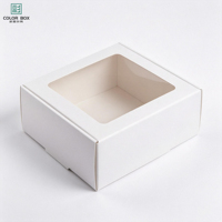 Mini boîtes en papier rigides rectangulaires avec fenêtres transparentes, revêtement UV, personnalisables pour l'emballage de gâteaux et de bonbons