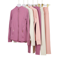 Ensemble de survêtement pour femmes avec veste DF et leggings de yoga avec logo, leggings taille haute, pour le pilates, la course à pied, la remise en forme et l'entraînement