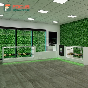 ตู้โชว์ร้านขายบุหรี่แบบมุม ตู้โชว์ไม้กระจกพร้อมไฟ LED ตู้โชว์ยาสูบ - Product Image 4