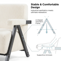 Fauteuil d'appoint en velours compressé, style nordique, avec pieds en métal, rembourré, confortable, vente directe d'usine en gros