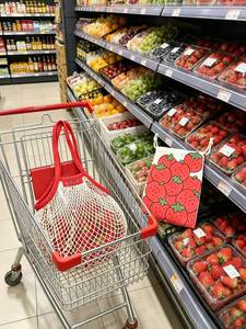 Wholesale Reusable Fruit Grocery Bag Set Mesh Cotto Tote Bag Colorful <b>Drawstring</b> Bags With Full Printing - Product Image 4