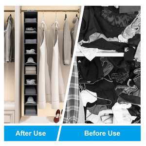 6 Compartments Hanging Sweater Organizer for Closet Wardrobe Household <b>Folding</b> Non-woven Fabric for Clothes - Product Image 2