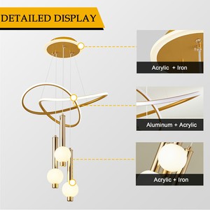 Lámpara de Techo Moderna LED, Lámpara Colgante Dorada para Sala de Estar, Comedor, Dormitorio, Cocina, Villa, Loft, Hogar - Product Image 3